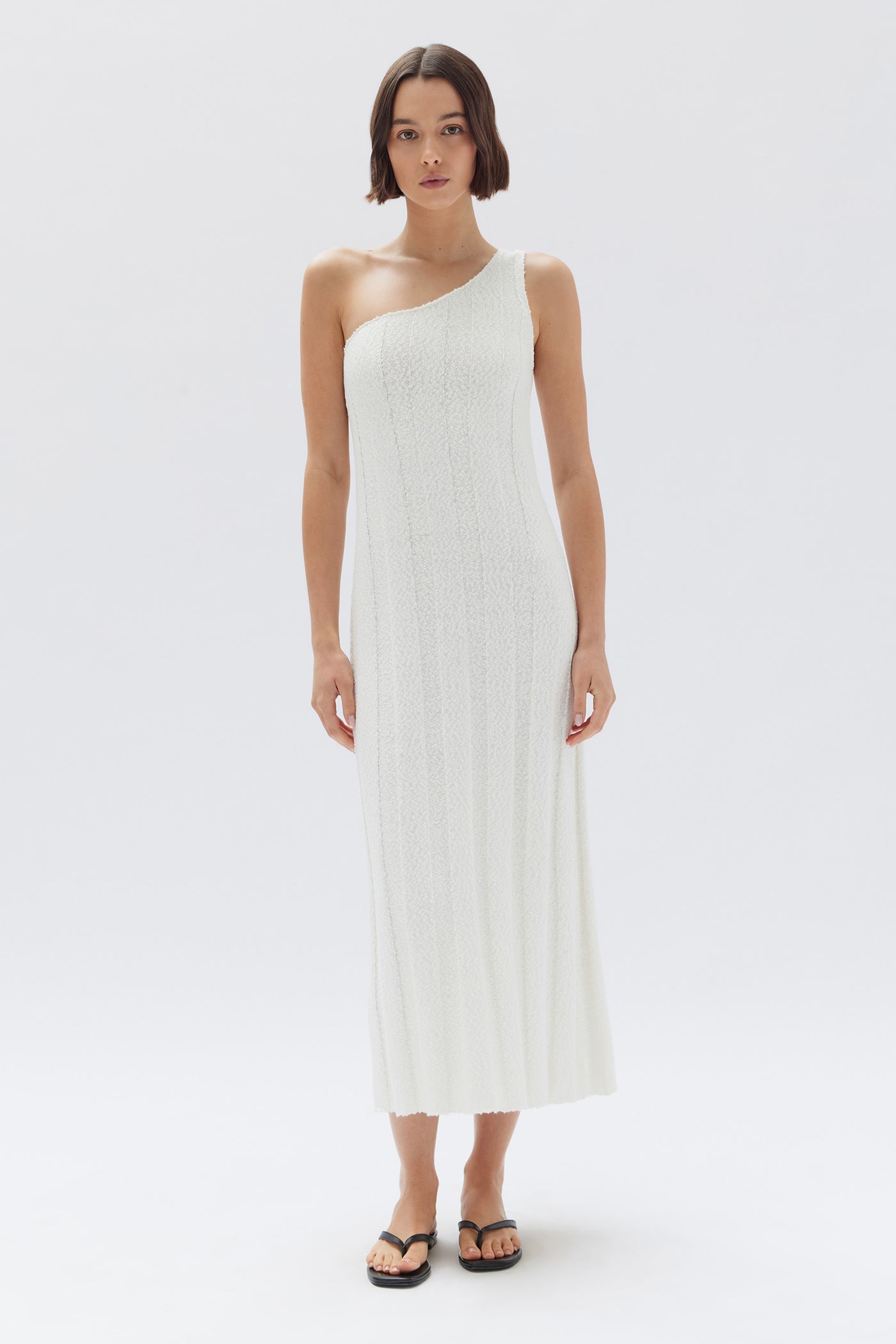 Assembly Label Caitlin Knit Rib Dress - Antique White