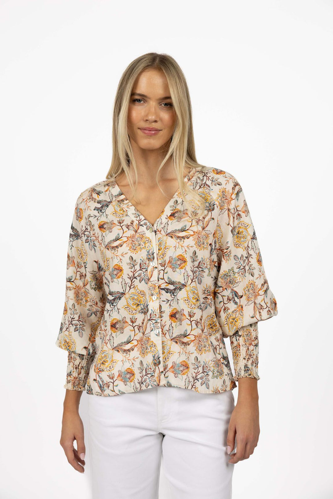 Humidity Frances Blouse | Kaffir Lilly Print