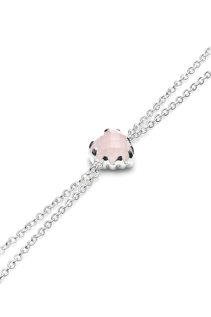 Stolen Girlfriends Club Love Claw Bracelet | Silver & Rose Quartz