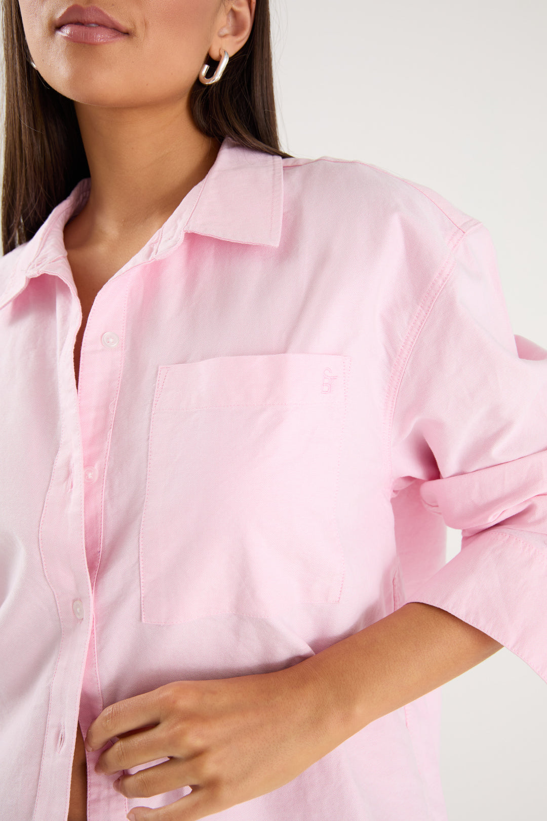 Stories Be Told Signature Oversized Boyfriend Shirt | Pink Oxford