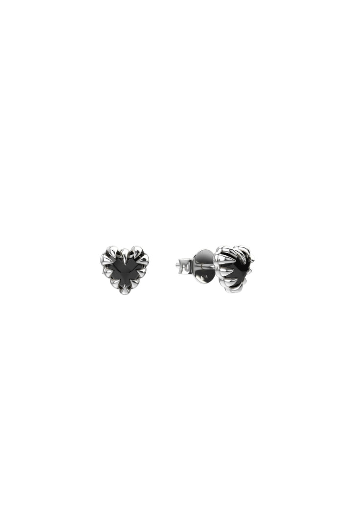 Stolen Girlfriends Club Mini Love Claw Earrings | Silver & Onyx