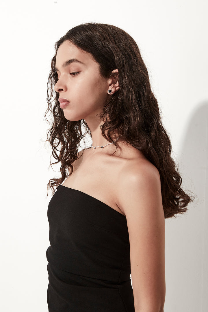 Stolen Girlfriends Club Mini Love Claw Earrings | Silver & Onyx