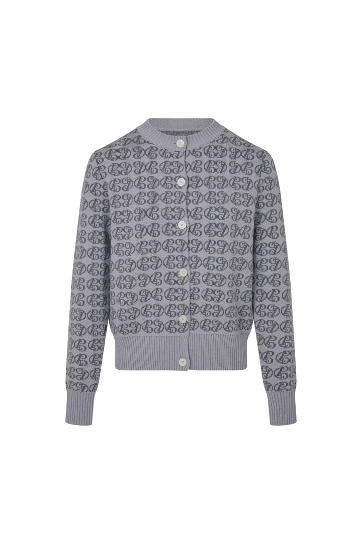 Commonplace Essentials CPD Monogram Cardigan | Sky & Navy