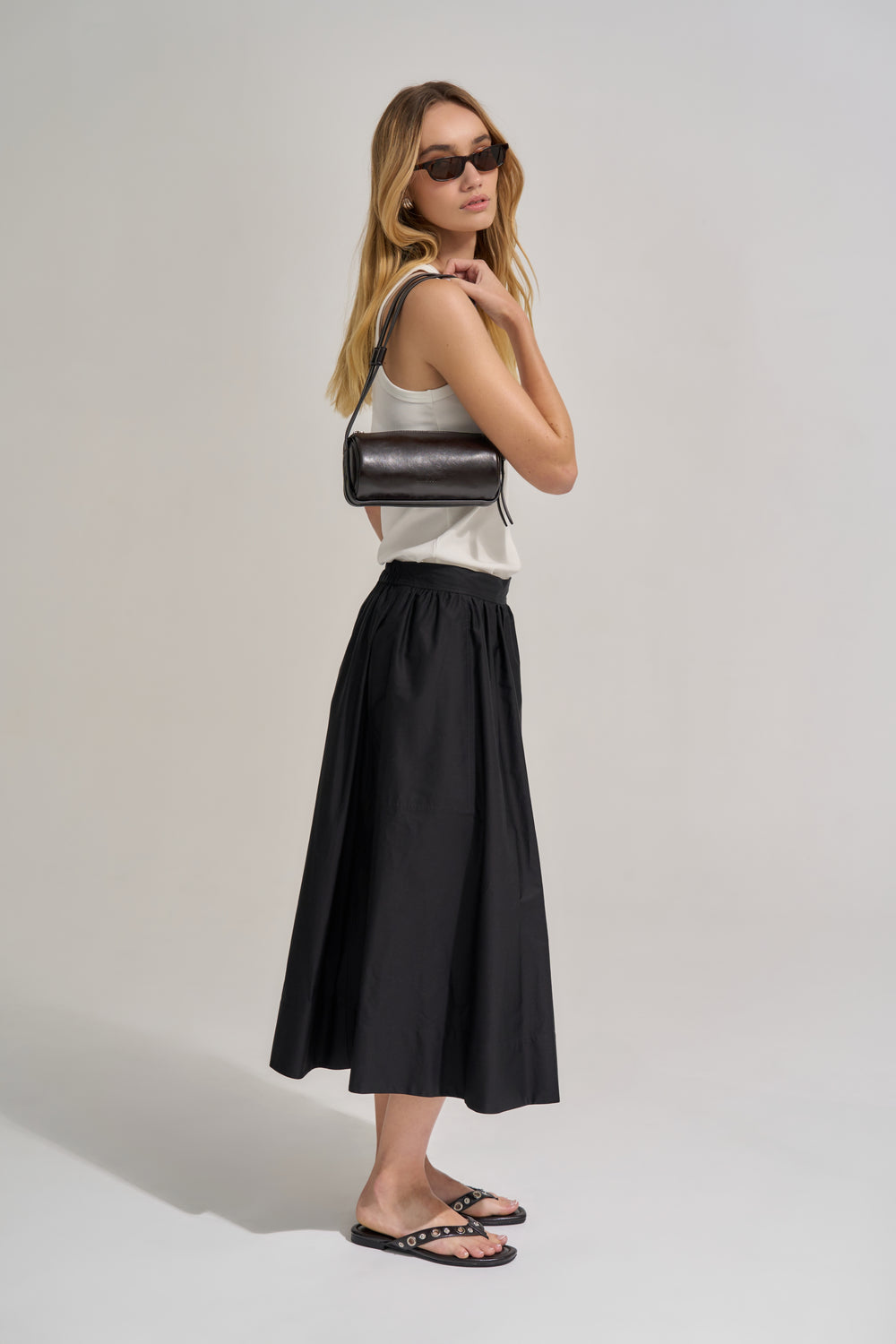 Brie Leon Brooke Mini Barrel Bag | Burnt Coffee