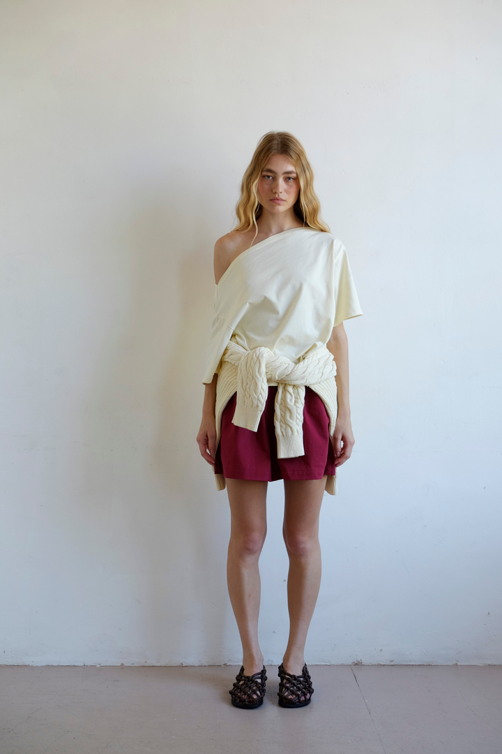 Commonplace Essentials Asymmetrical Top | Butter