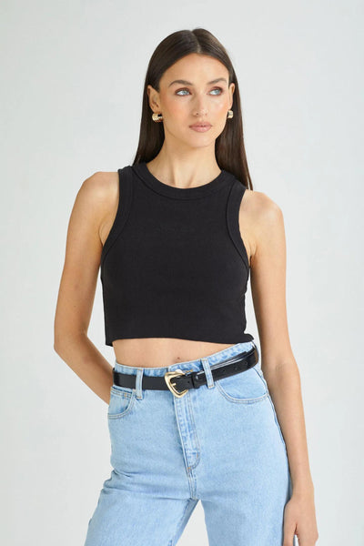 Abrand Heather Singlet - Black