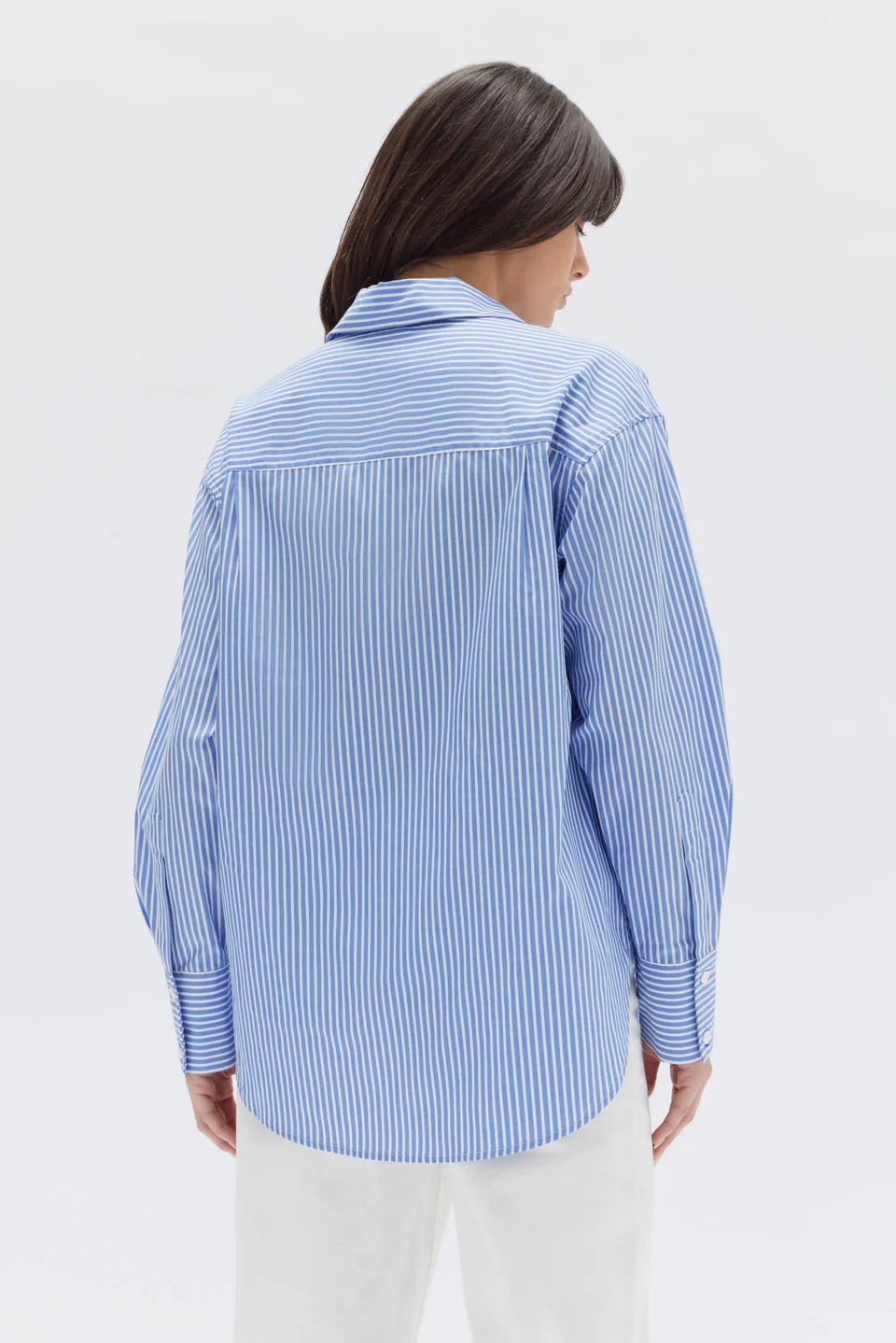 Assembly Label Signature Poplin Shirt - Blue/White Stripe
