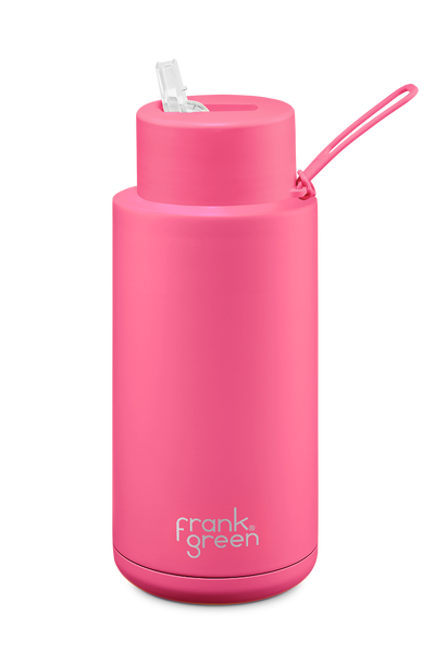 Frank Green 34oz Reusable Bottle - Neon Pink
