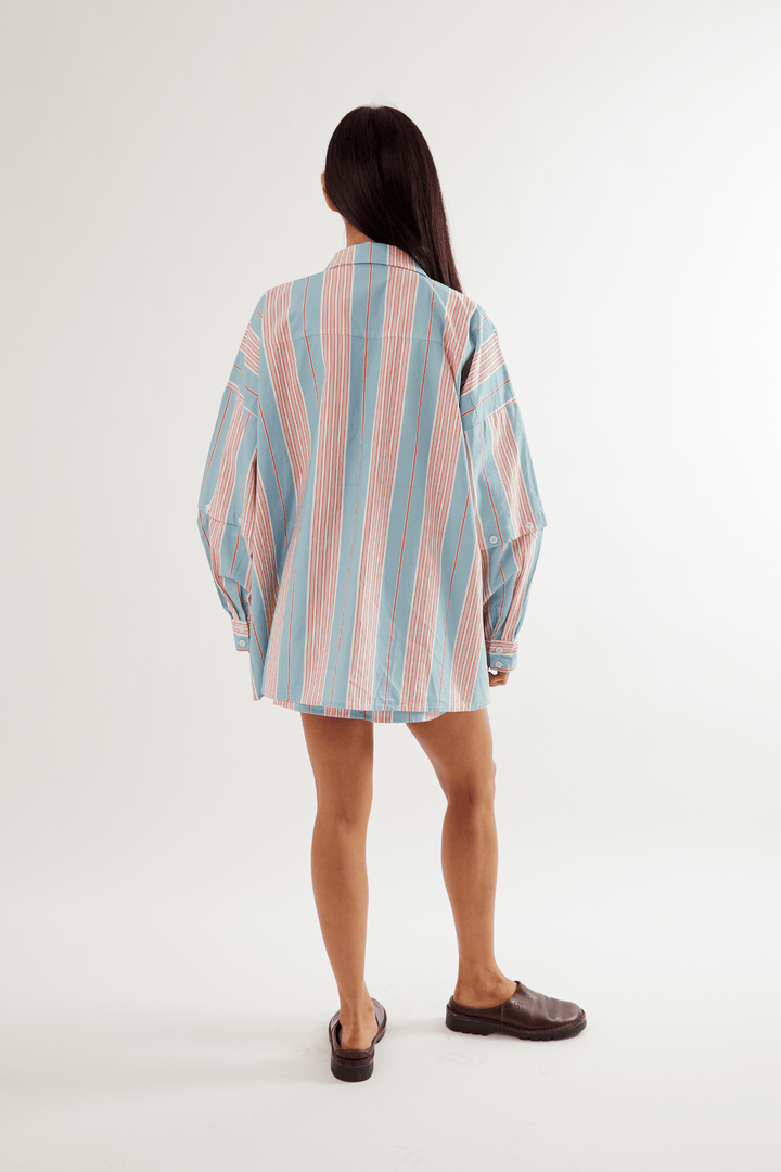 Commonplace Essentials Eastern Shirt | Baby Blue & Pink