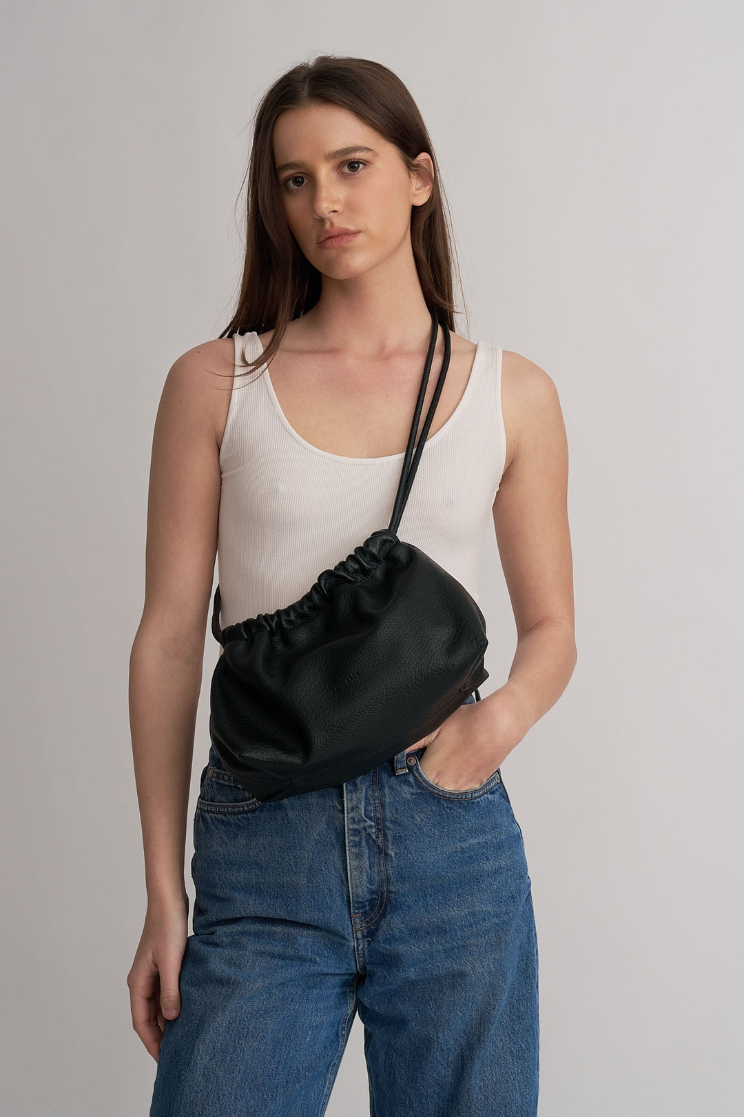 Brie Leon Alma Bag | Black Nappa