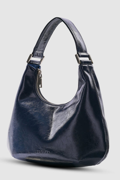 Brie Leon Antonia Bag  - Navy Glossy Crinkle