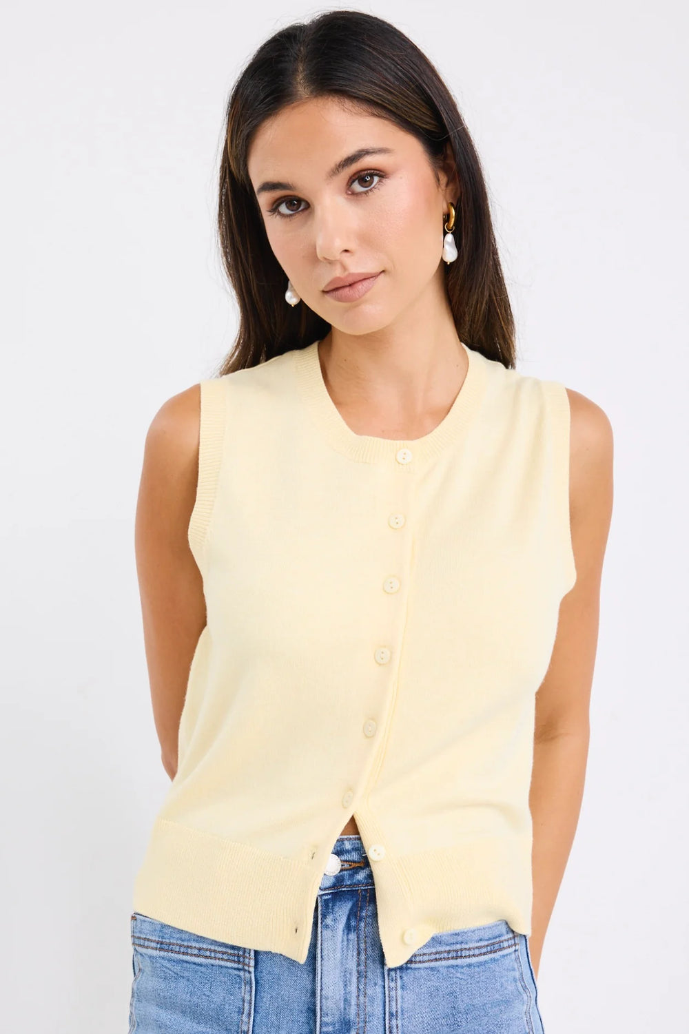 Among The Brave Alleyway Soft Knit Vest Top | Butter