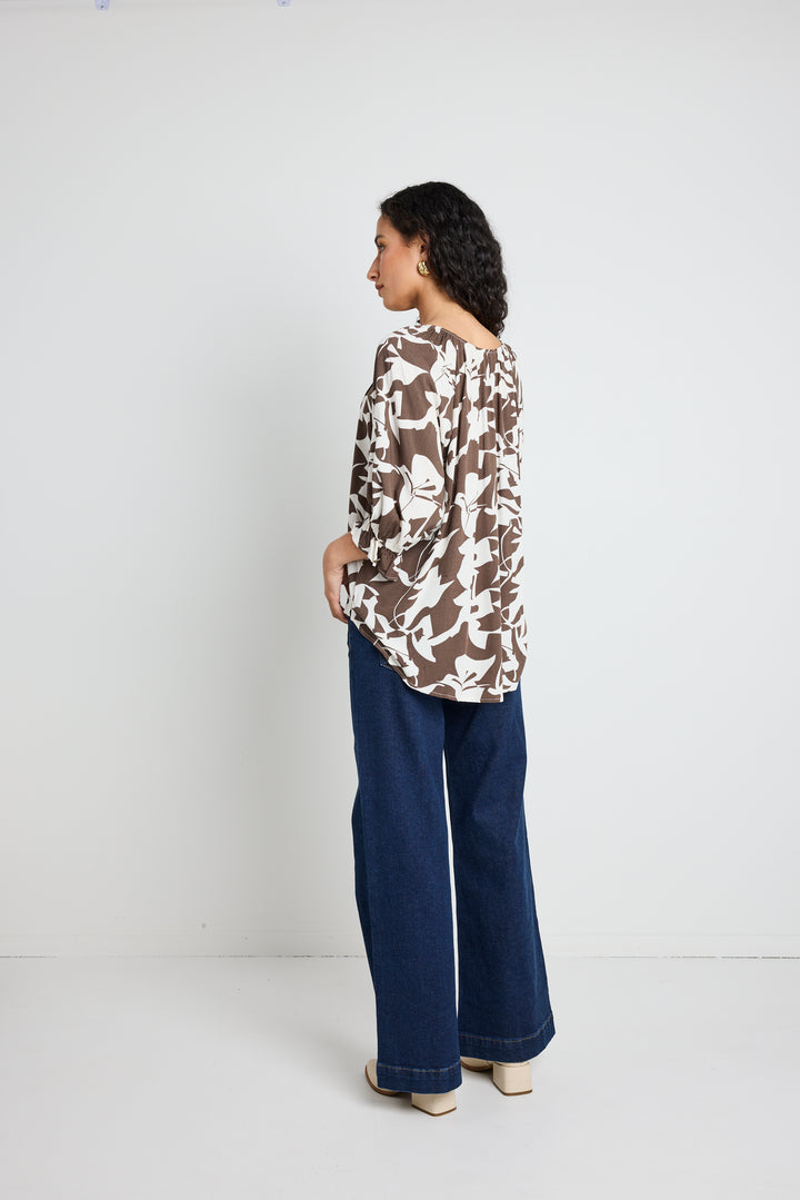 Among The Brave Antic Pintuck Blouse | Chocolate Cutout