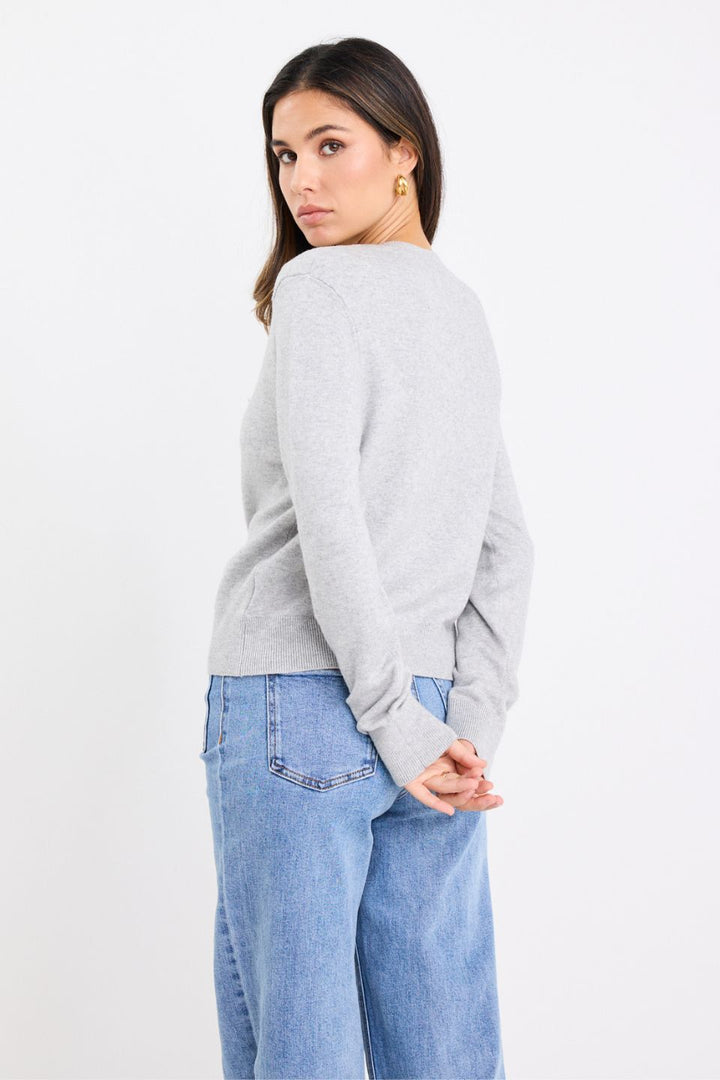 Stories Be Told Autograph Cashmere Blend Cardigan | Light Grey Marle