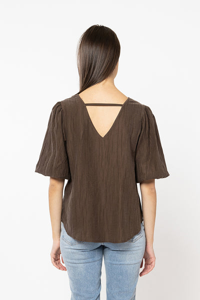 Billie The Label Weekend Top - Brown Texture