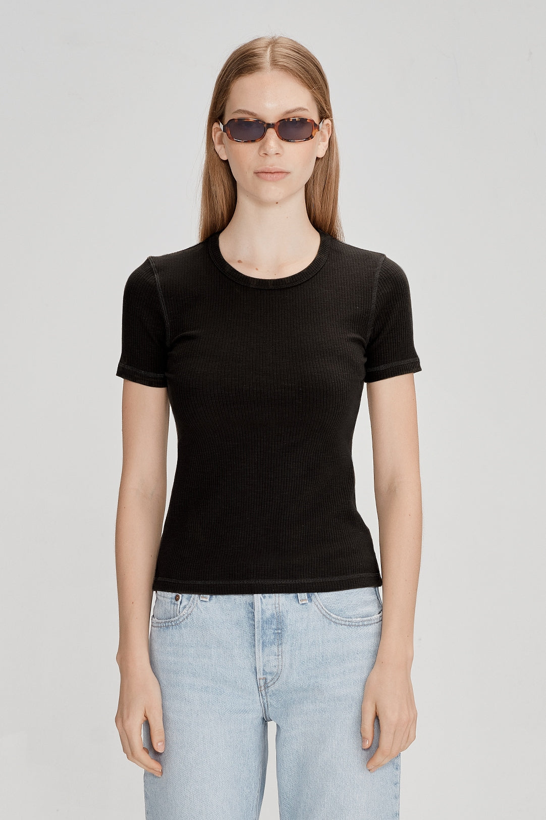 Commoners Base Ribbed Tee - Black