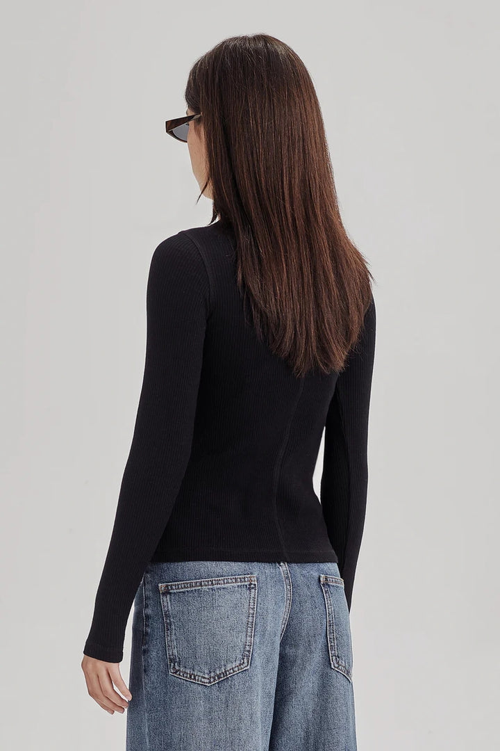 Commoners Base Ribbed LS | Black