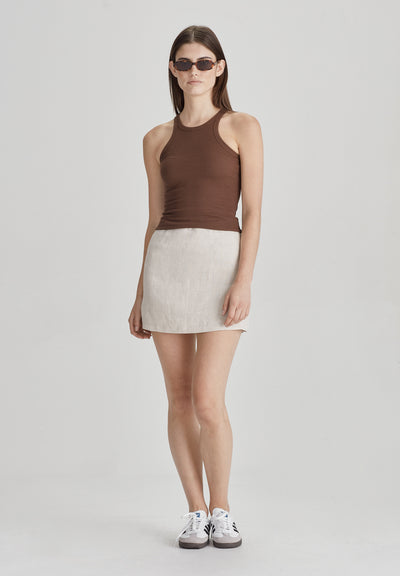 Commoners Linen Mini Skirt - Natural