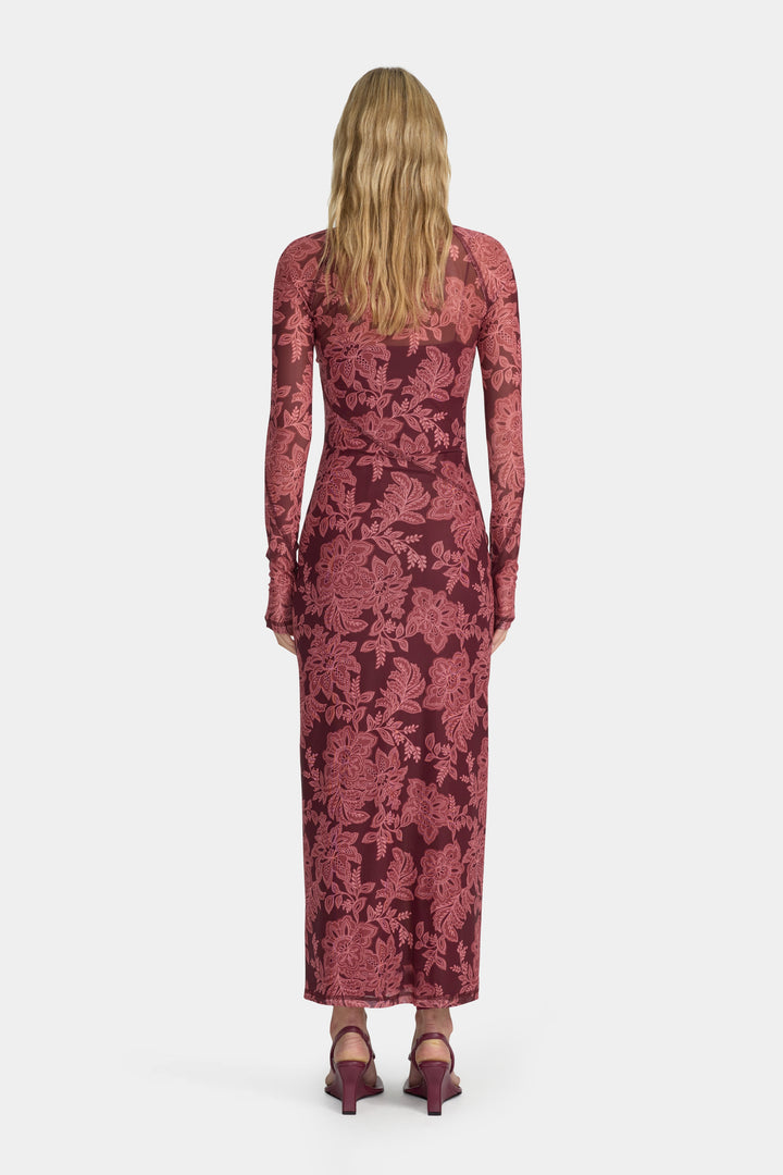 Ownley Carla Mesh Dress | Plum Paisley