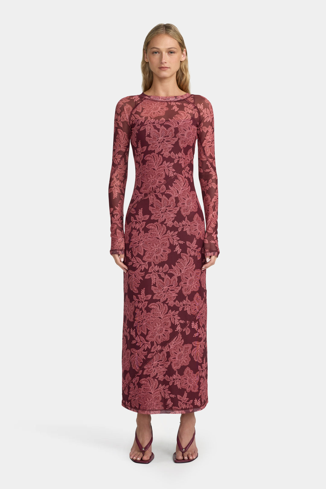 Ownley Carla Mesh Dress | Plum Paisley