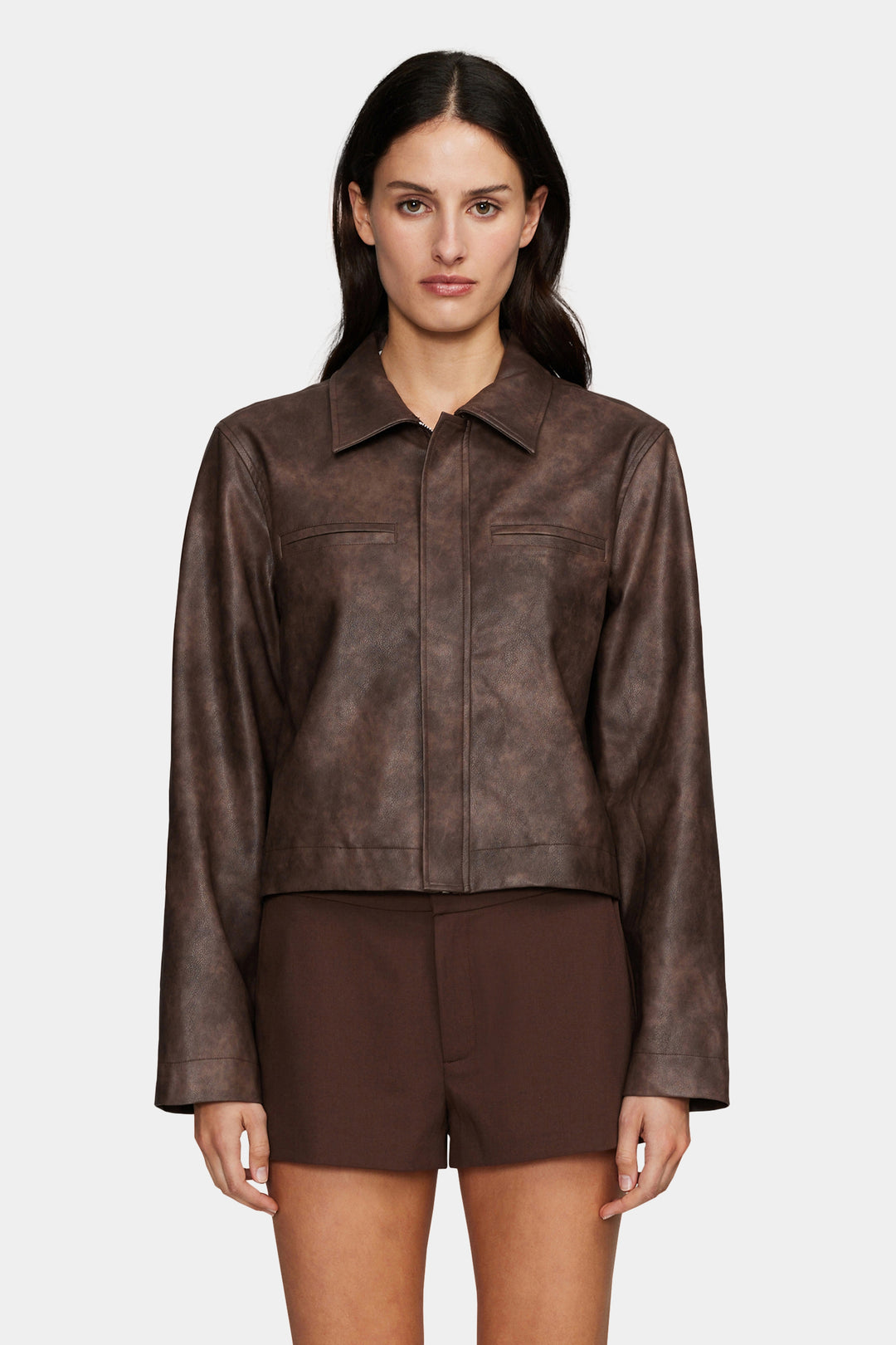 Ownley Creedence PU Jacket | Chocolate