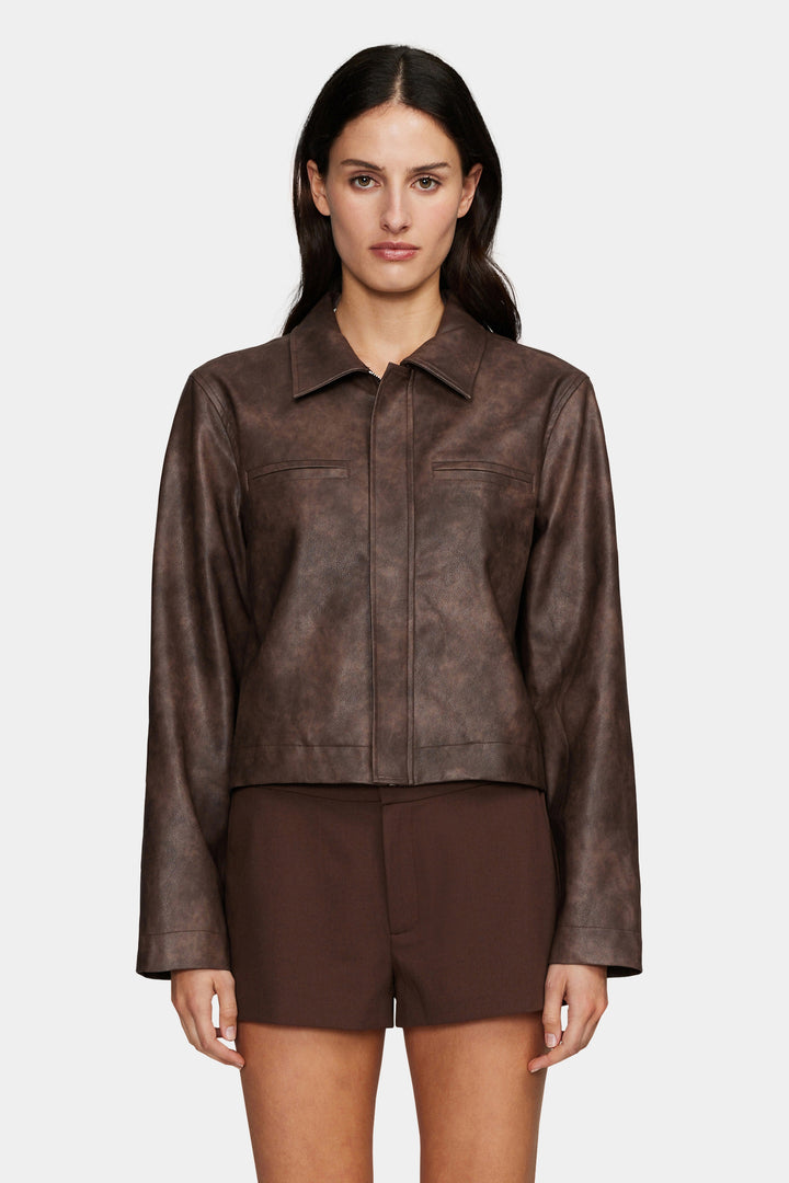 Ownley Creedence PU Jacket | Chocolate