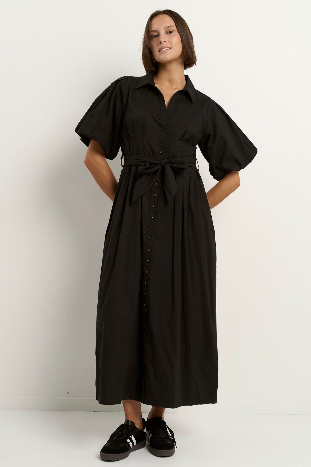 Among The Brave Dusk Collared Maxi Dress | Black