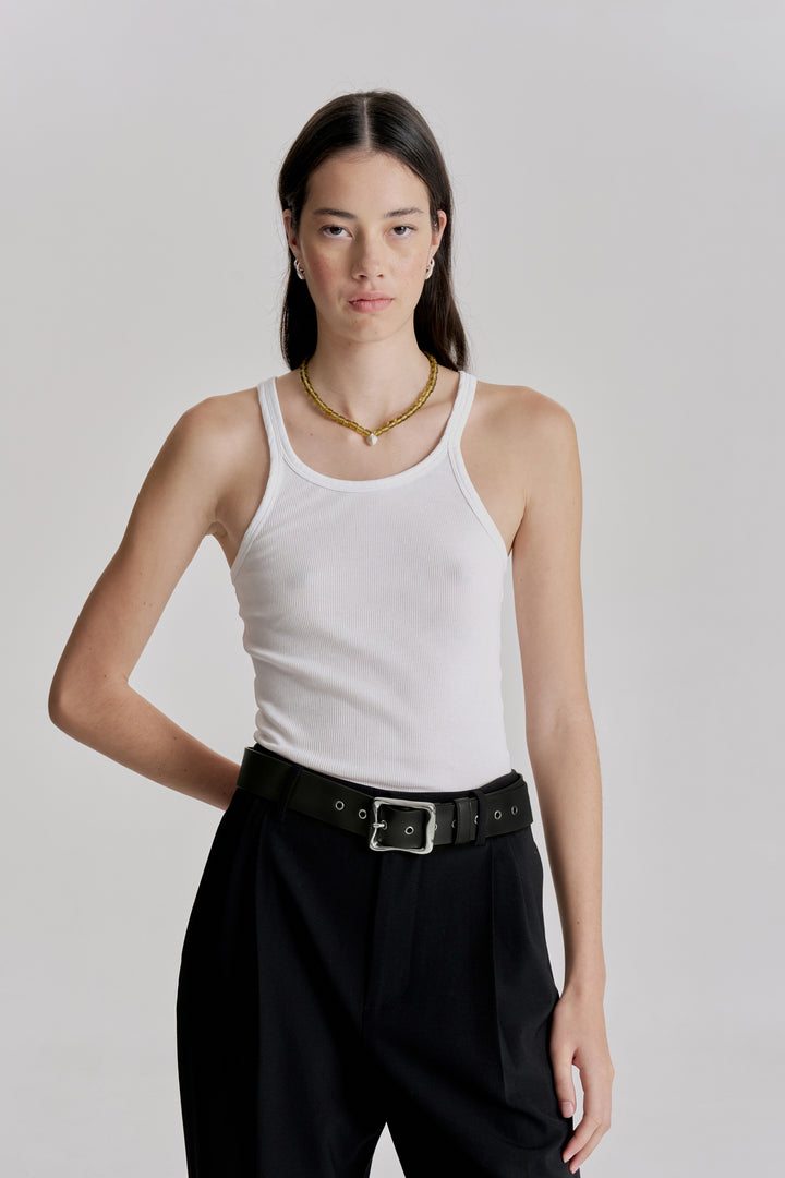Brie Leon Everyday Buckle Belt | Black & Silver