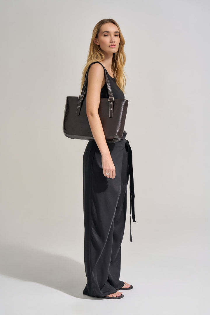 Brie Leon Everyday East-West Tote | Burnt Coffee