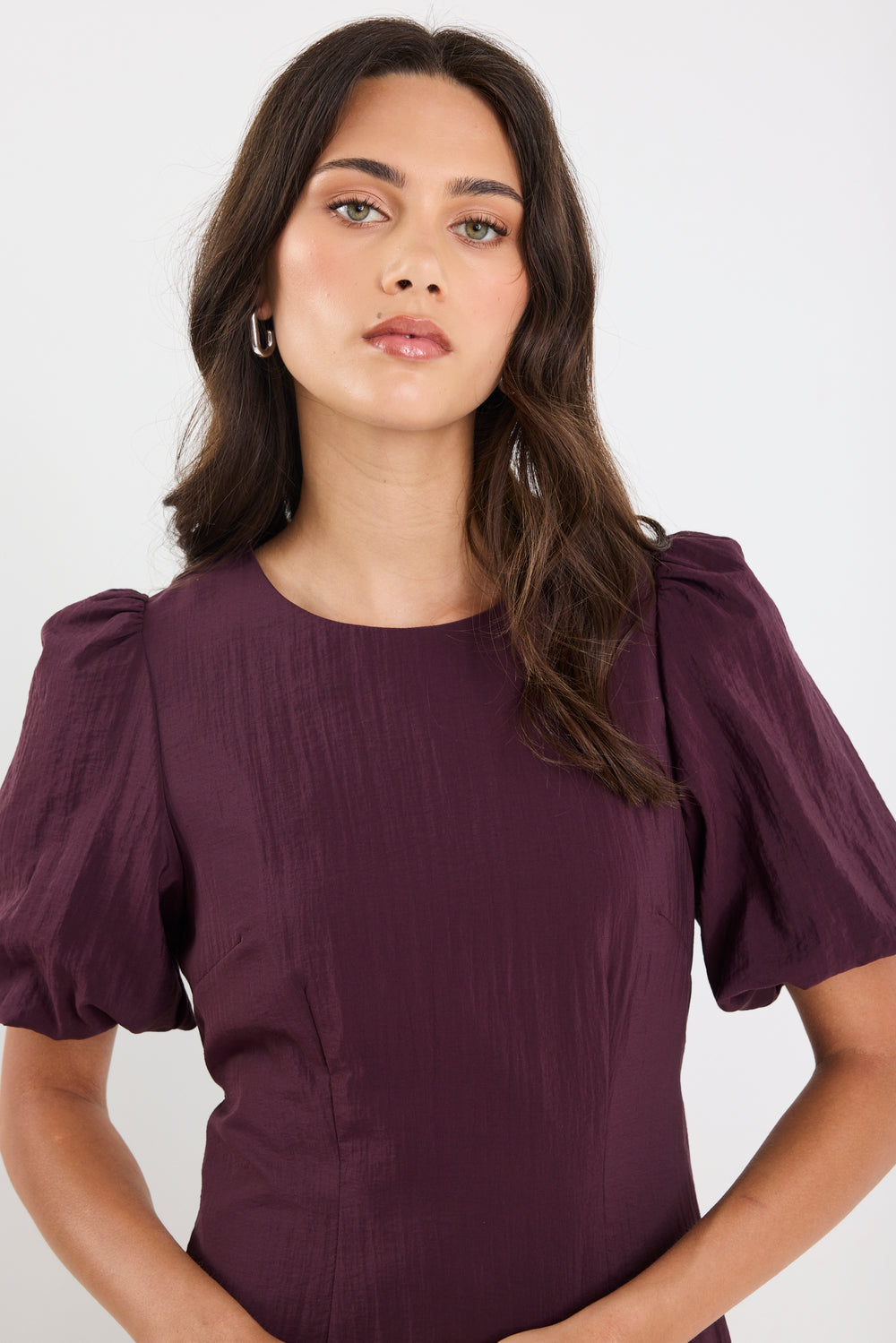Stories Be Told Elder Tie Midi Dress | Plum