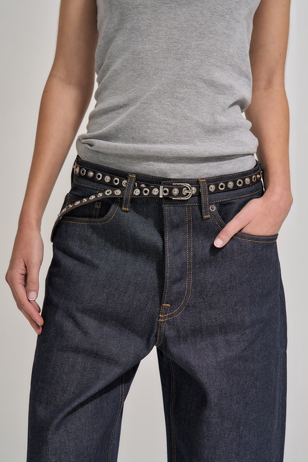 Brie Leon Eyelet Belt | Burnt Coffee