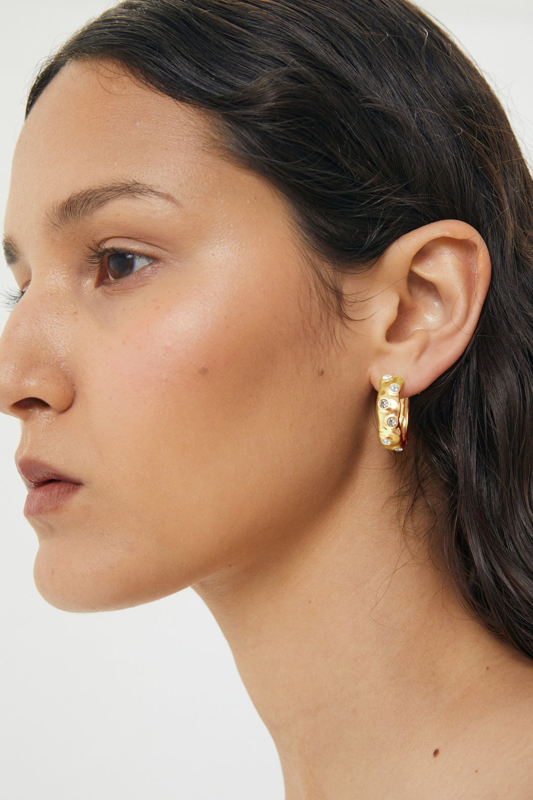 Brie Leon Asta Hoops | Gold & White
