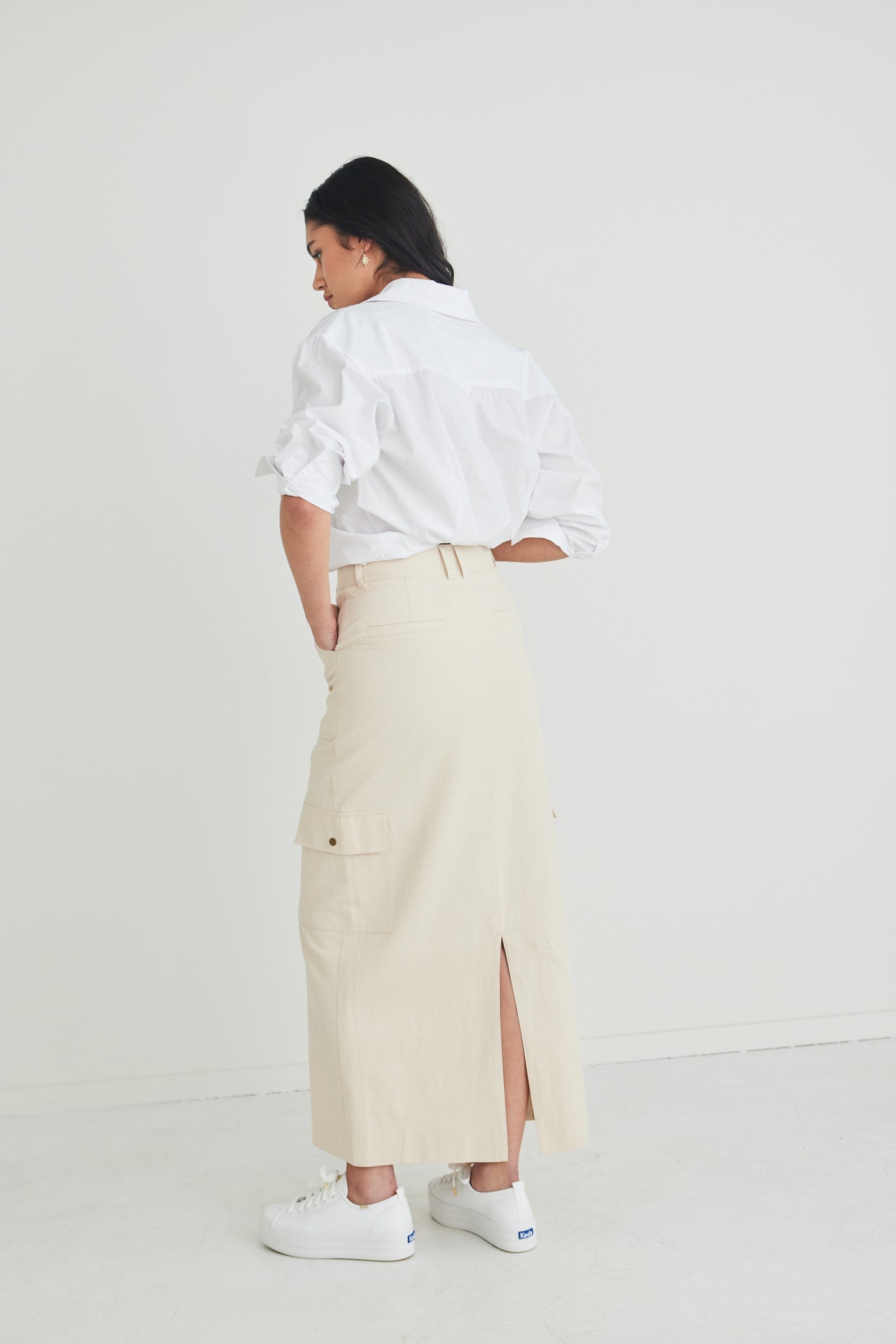 Among the Brave Utility Midi Skirt