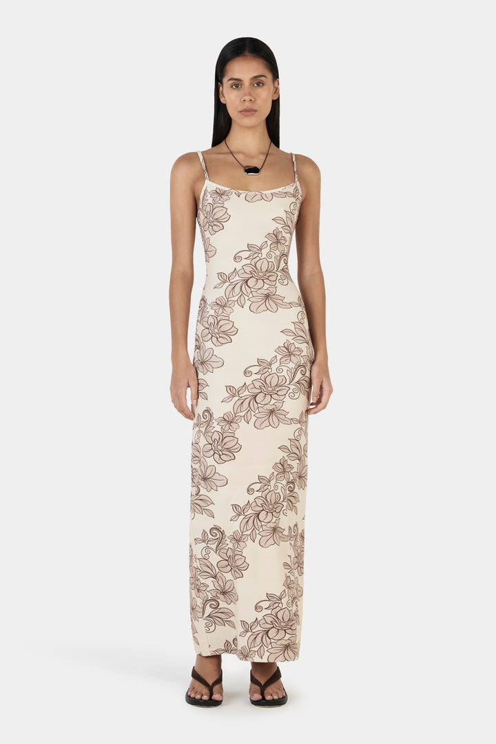 Ownley Gabrielle Maxi Dress | Rolling Waves Beige