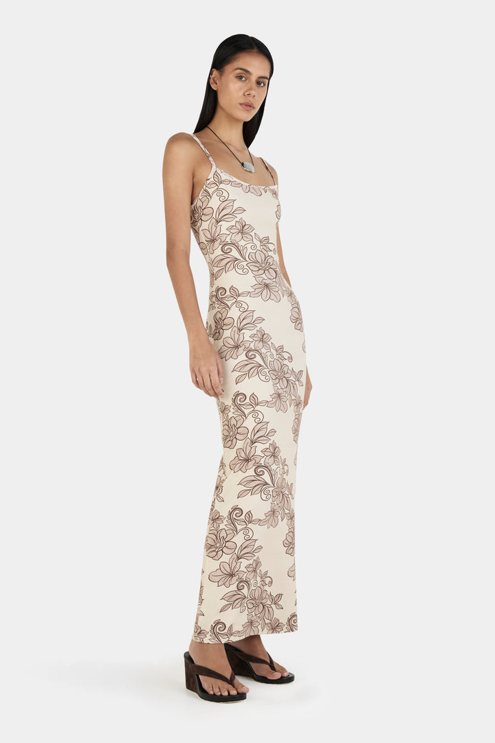 Ownley Gabrielle Maxi Dress | Rolling Waves Beige