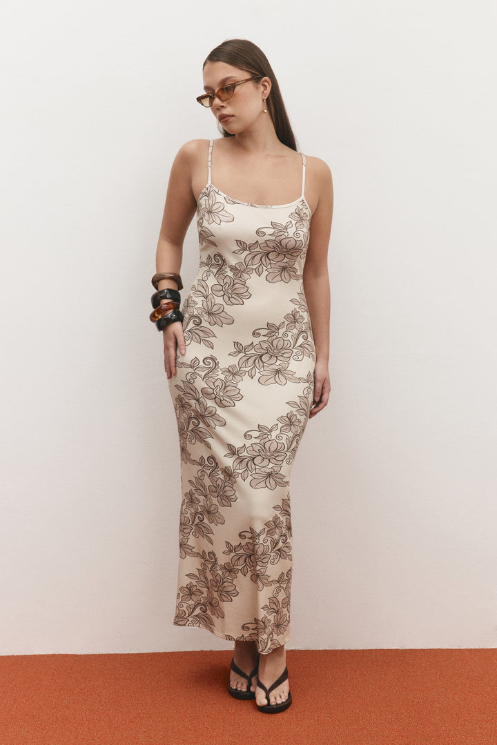Ownley Gabrielle Maxi Dress | Rolling Waves Beige