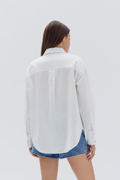 Assembly Label Grace Linen Blend Shirt - White