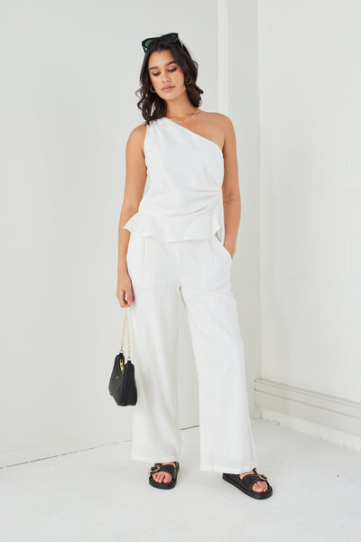 Among the Brave Guardian Linen Pant - White
