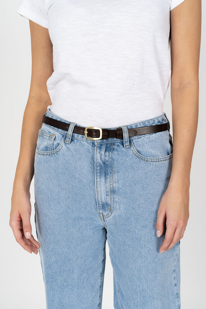 Humidity Twiggy Belt | Cocoa & Gold
