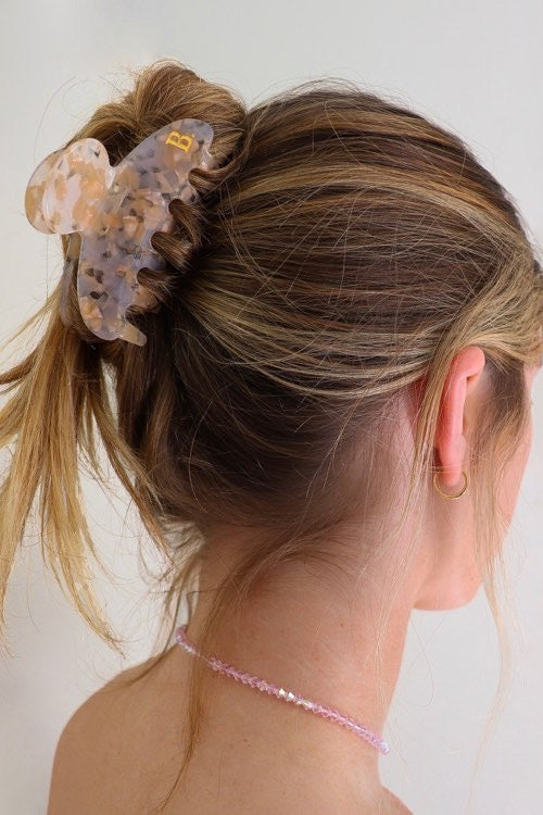 Emma-StrawberryCloudscropped  475 × 712px  Buttermilk Accessories Emma Hair Claw - Apricot Summer