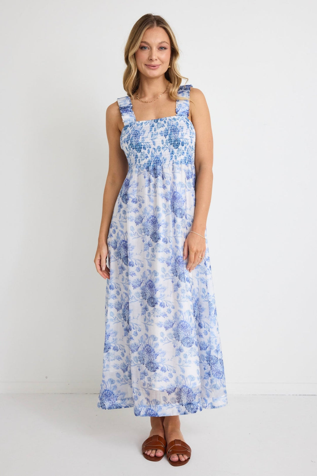 Ivy + Jack Halo Shirred Midi Dress