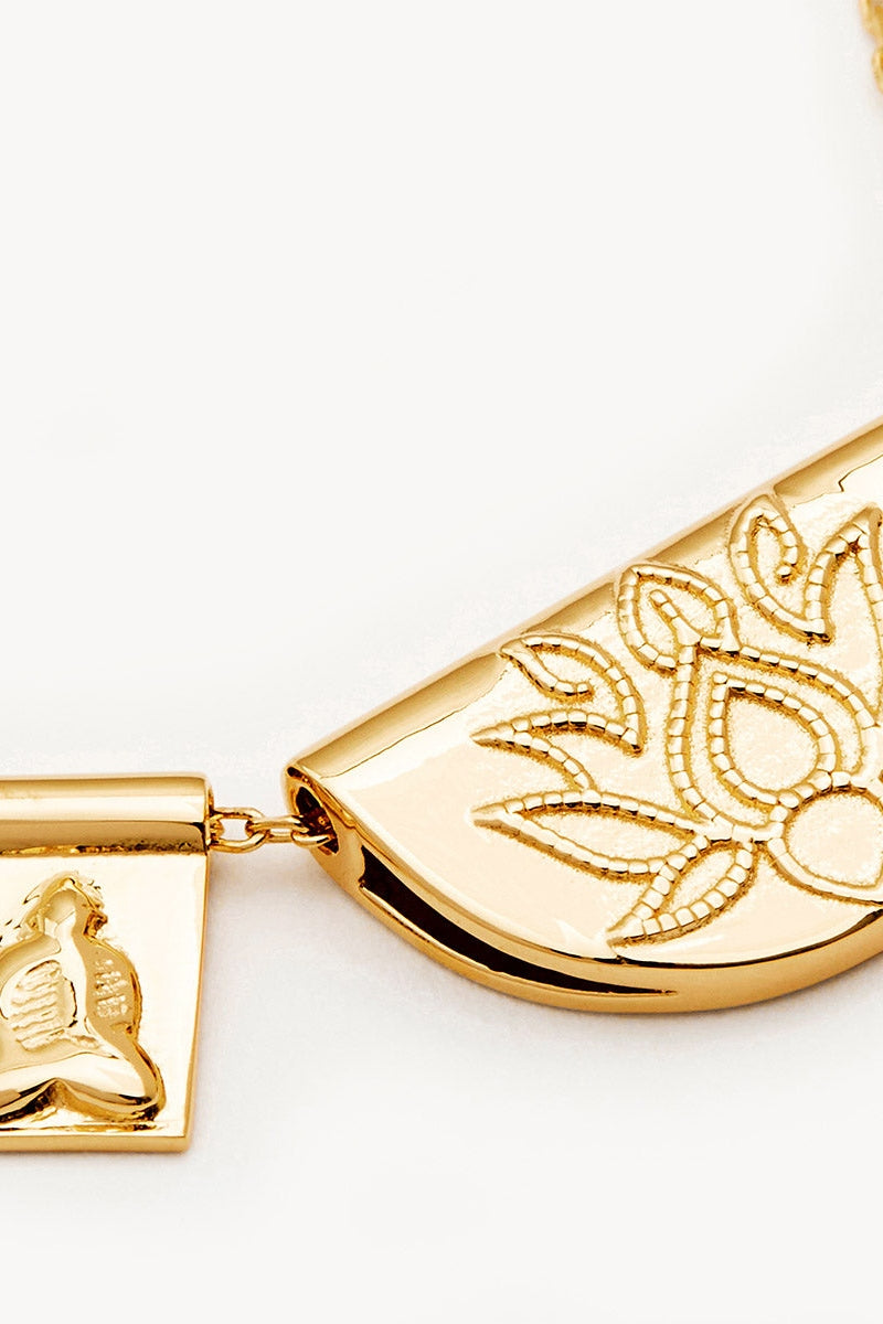 By Charlotte Lotus and Little Buddha Necklace - Gold