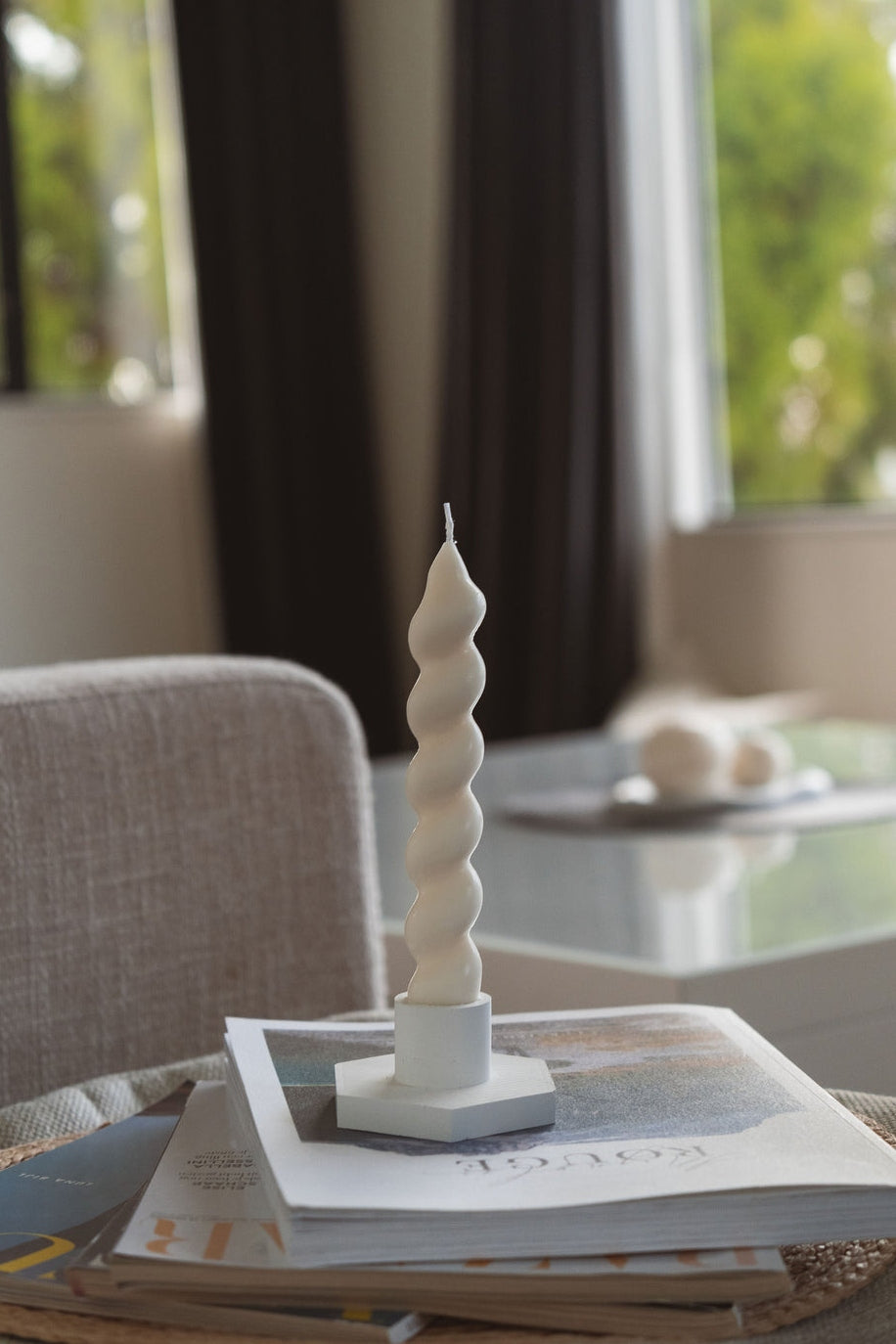 Blow My Wick Curly Pillar Candle