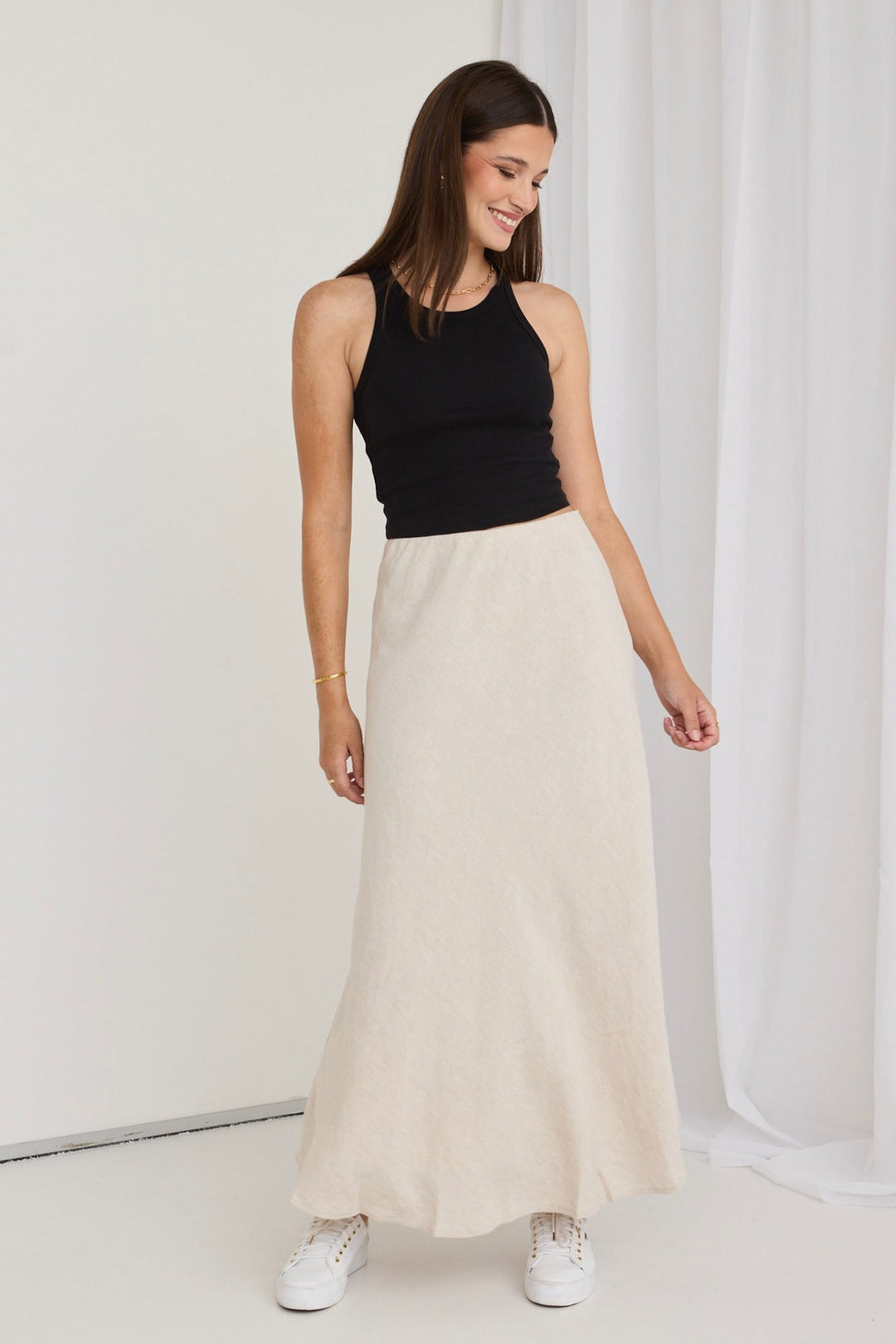 Reunion Label Lagos Linen Maxi Skirt