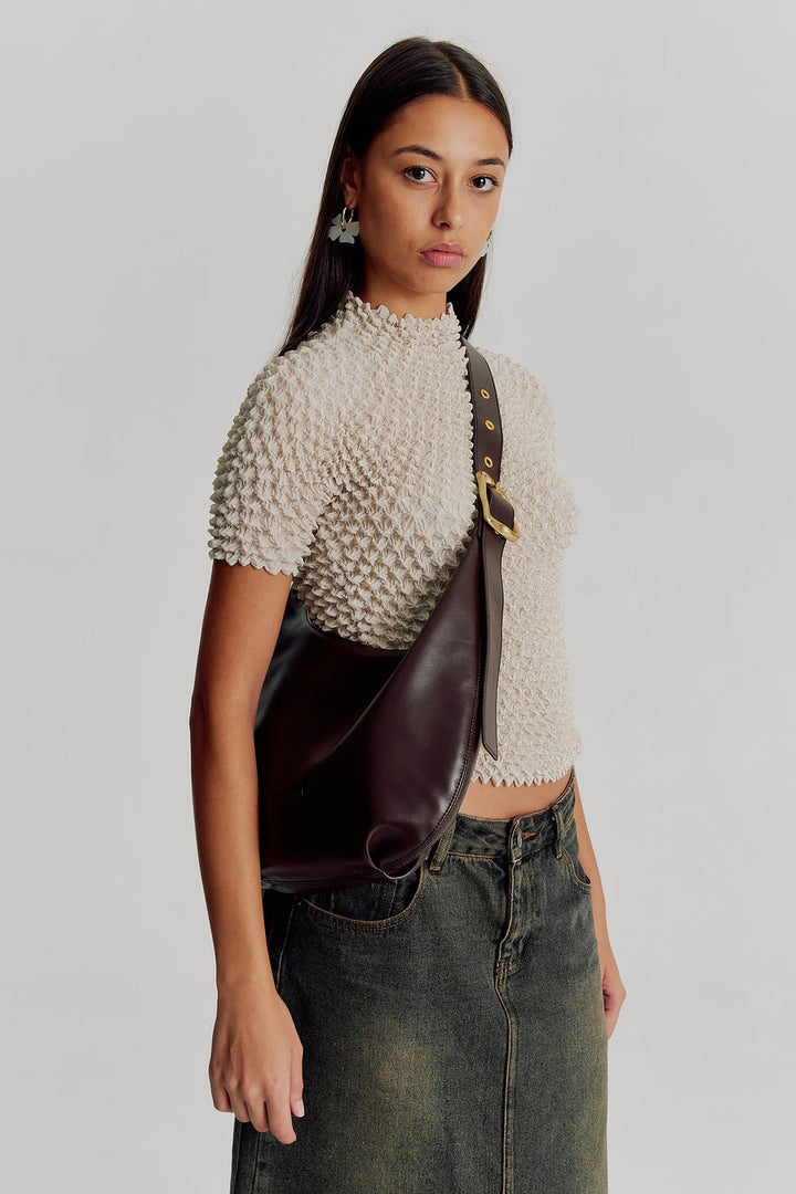 Brie Leon Large Everyday Croissant Bag | Chocolate