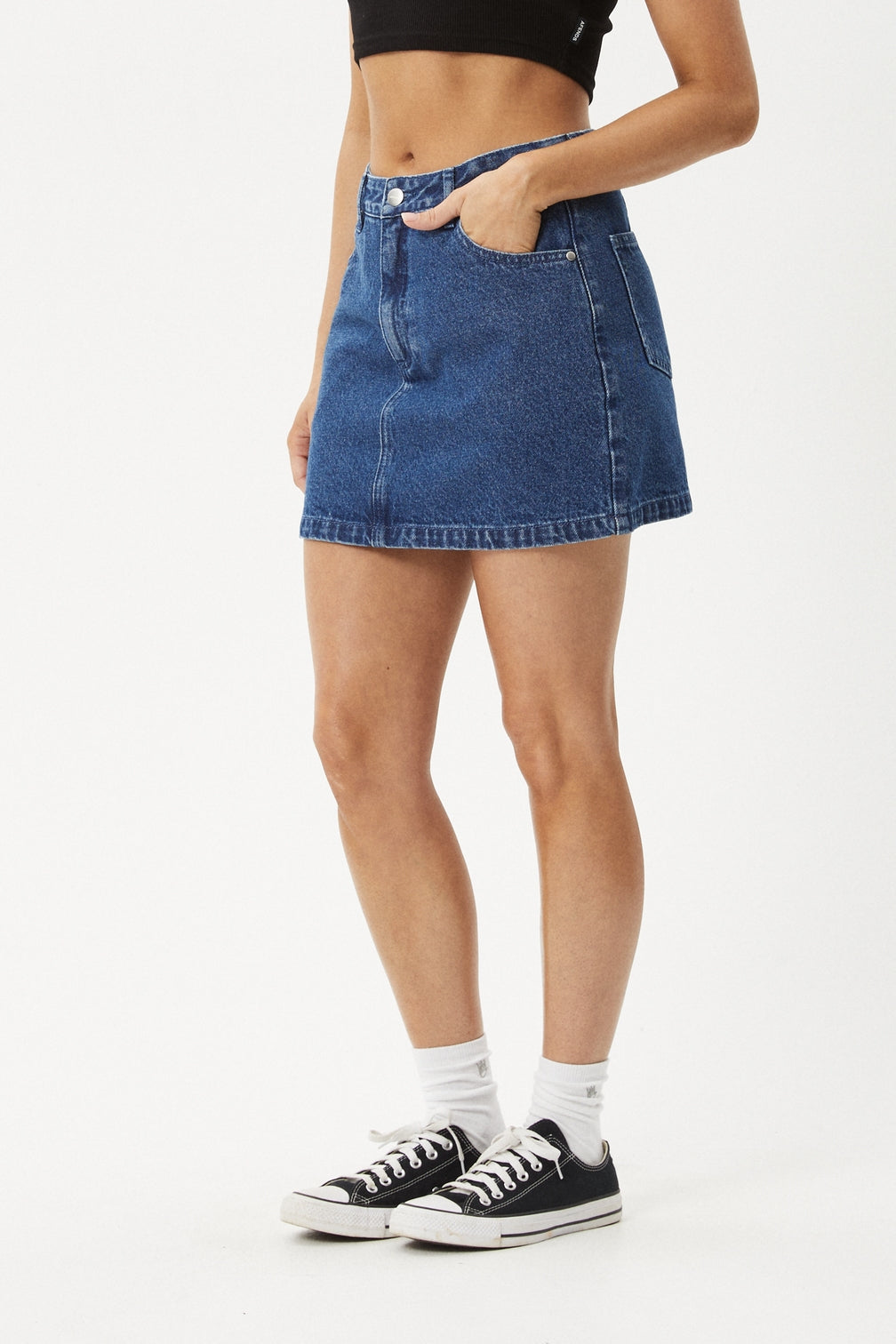 Afends Georgia Denim Skirt | Authentic Blue