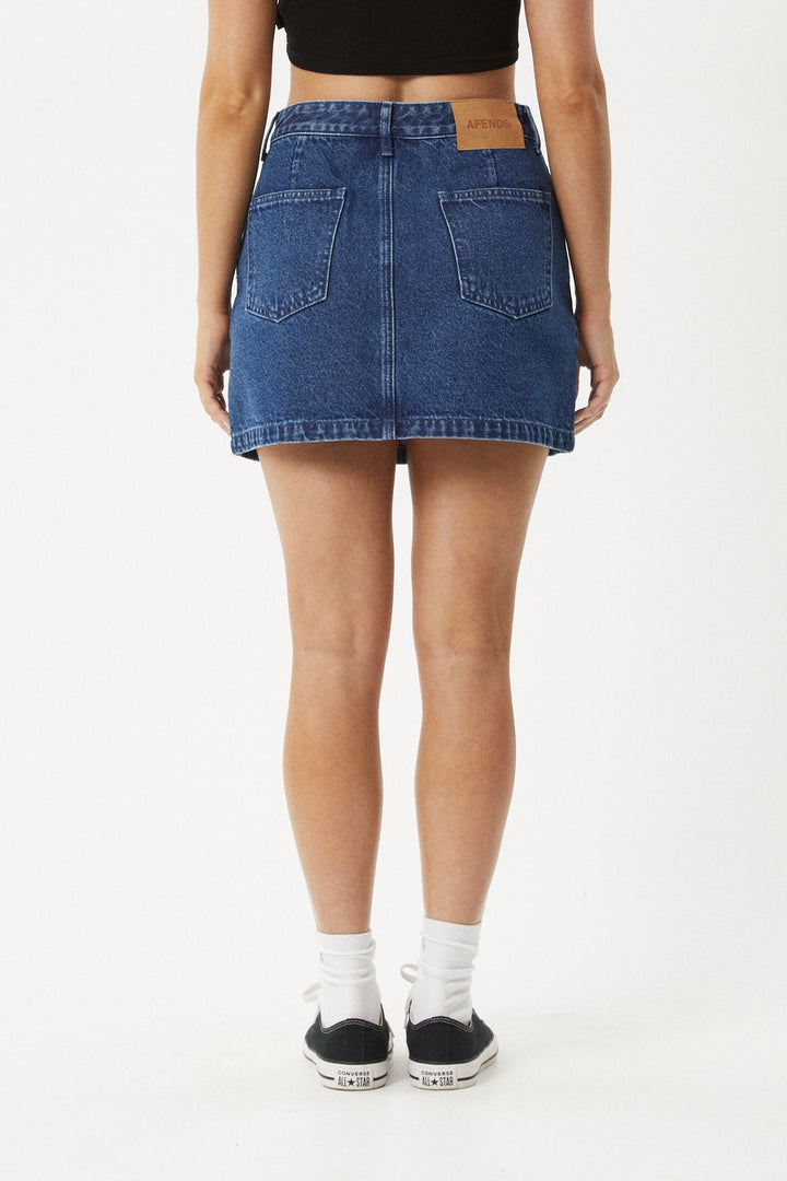 Afends Georgia Denim Skirt | Authentic Blue