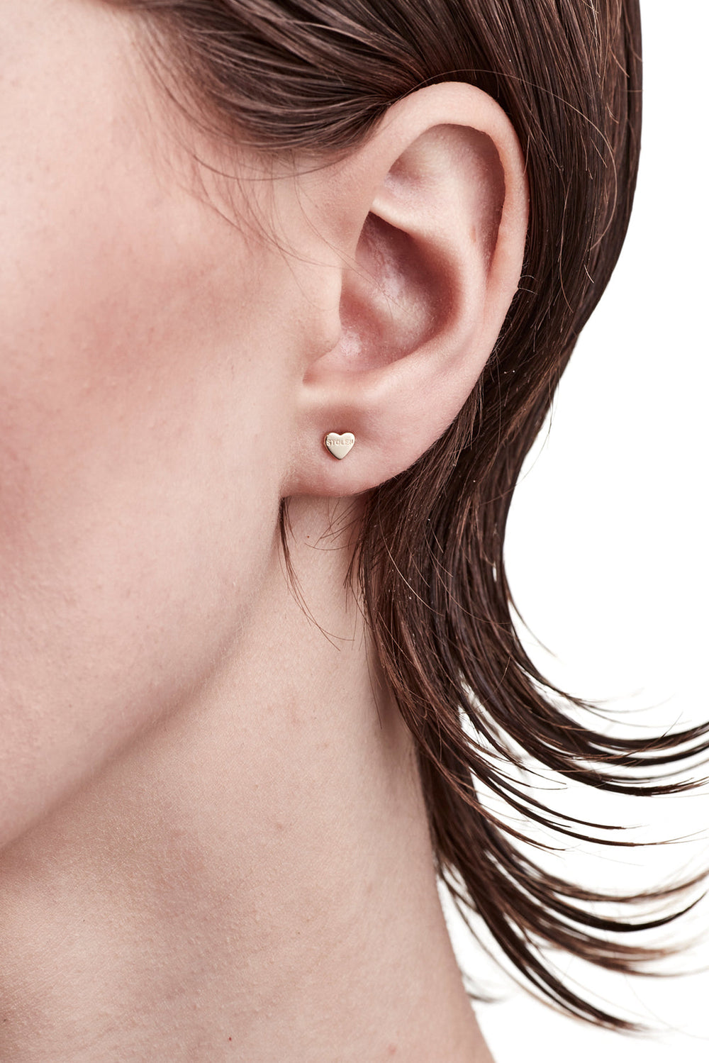 Stolen Girlfriends Club Tiny Stolen Heart Earrings | Gold Plated