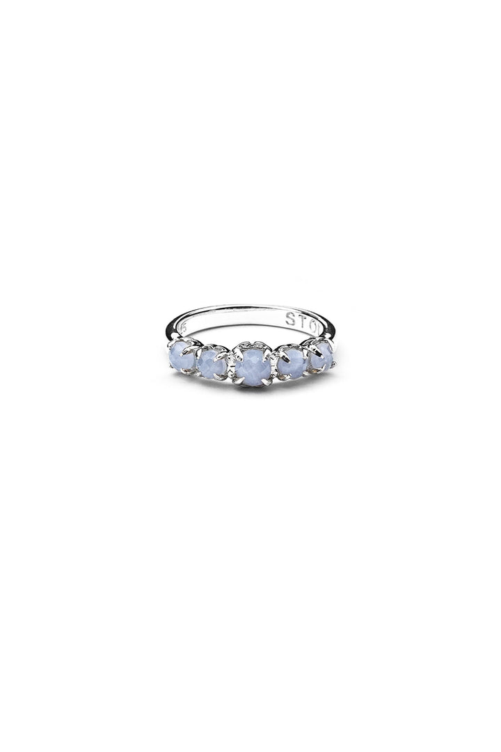 Stolen Girlfriends Club Halo Cluster Ring | Silver & Blue Lace Agate