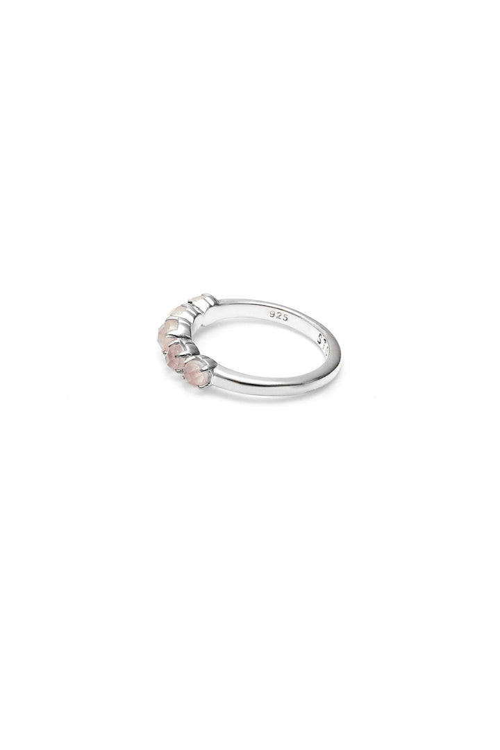 Stolen Girlfriends Club Halo Cluster Ring | Silver & Rose Quartz